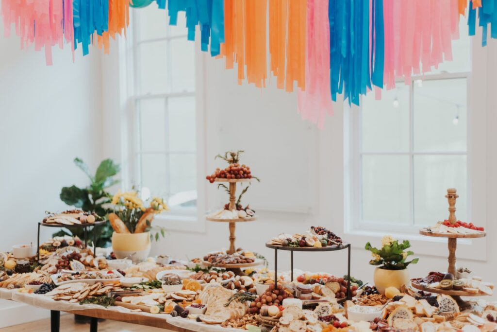 food spread at a Downtown Industrial Event Space