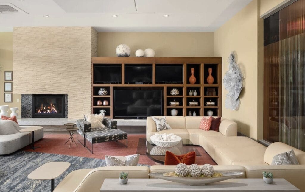 Living room with Television for Powerpoint party presentation