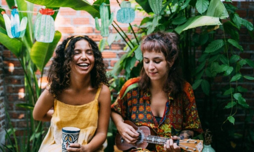 two friends enjoying a cinco de mayo gathering